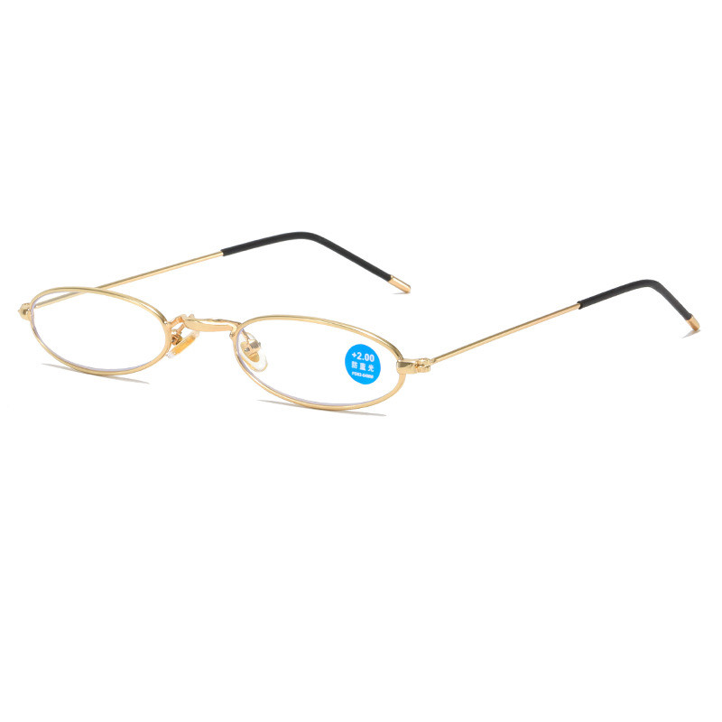 Zilead, gafas de lectura de Metal con montura ovalada pequeña, gafas de lectura antiluz azul para hombres y mujeres, gafas ultraligeras para presbicia, Unisex: Blanco / +350