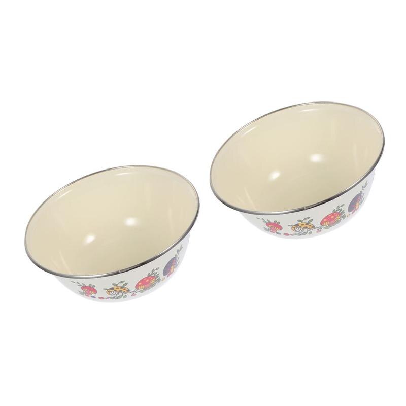 2Pcs Iron Enamel Basins Vintage Enamel Tureen Retr... – Grandado