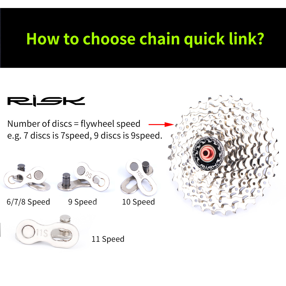 RISIKO 6/7/8/9/10/11/12 Geschwindigkeit Fahrrad kette Quick Link stecker lock set MTB Straße Fahrrad Power Kette Quick Release Schnalle