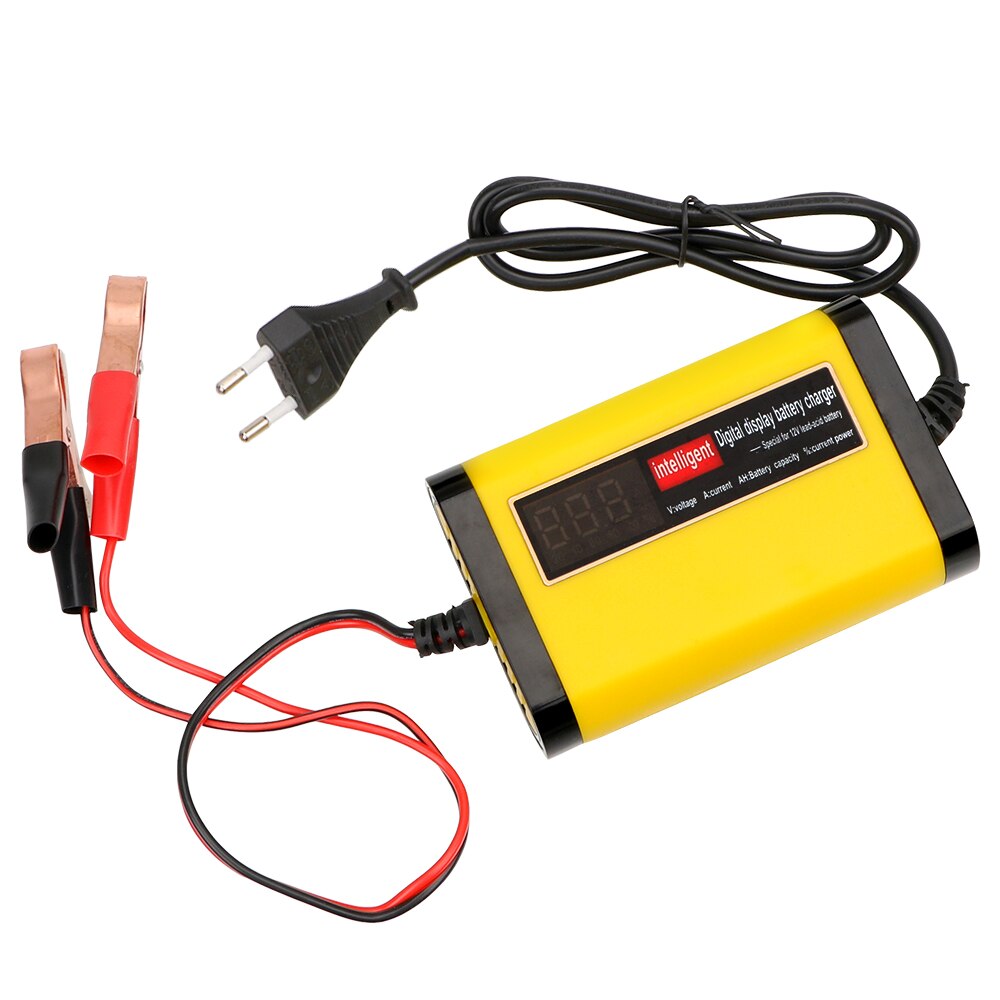 12V-24V 2/8A Full Automatic Car Battery Charger Digital LCD Wet Dry Lead Acid Power Pulse Repair Intelligent Battery-charger: 2A EU Plug