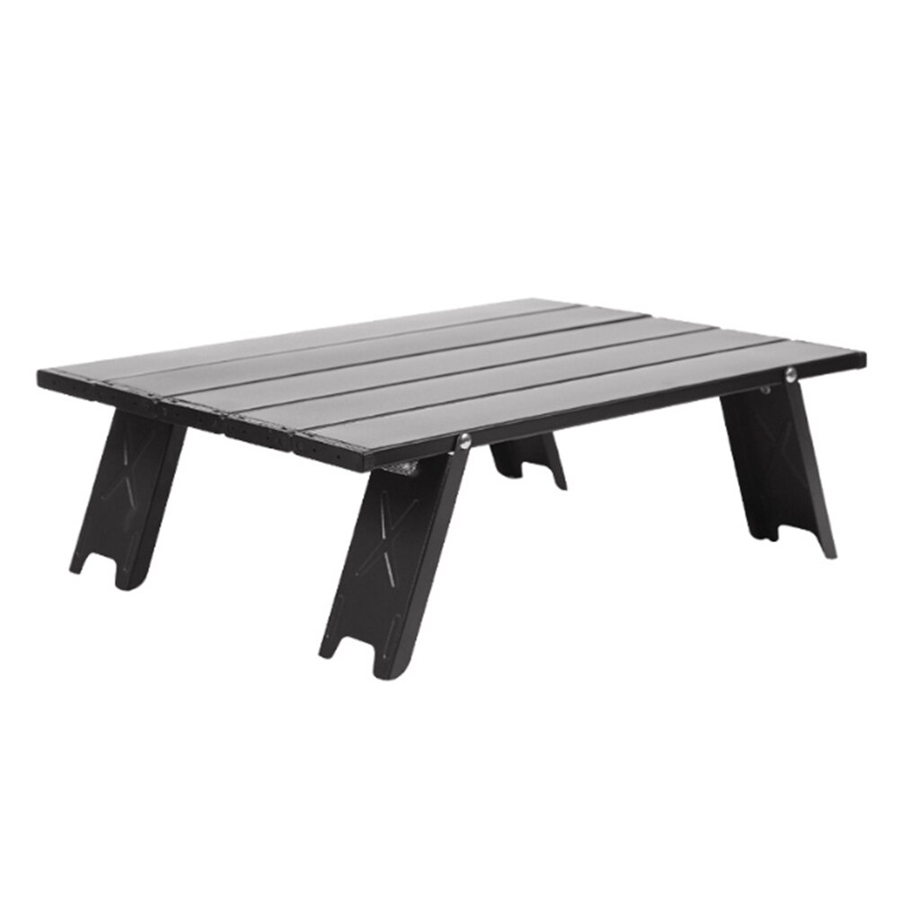 Outdoor Mini Folding Table Camping Tent Table Camping Portable Coffee Table Home Bed Computer Table Aluminum Table: Black