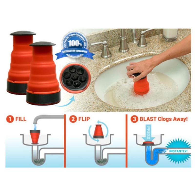 Ren tilstopning vask stempel renere pumpe værktøj kanon stempel højtryks luft kraft afløb blaster manuelle toiletter bad køkken