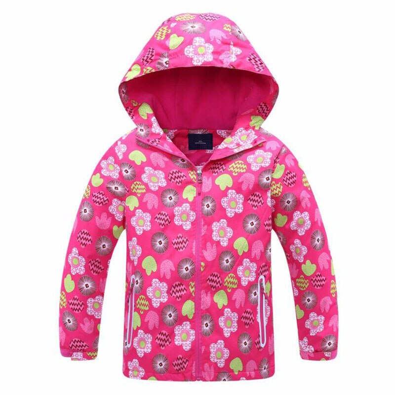 Forårsjakke til piger børneblomst fleecetøj pigefrakke vindjakke overtøj børn polar fleece vindtæt 3-12t: Lavendel
