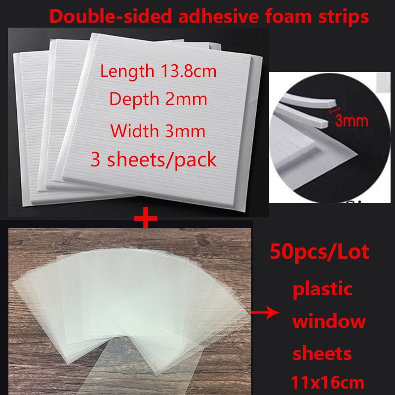 Láminas de plástico transparente para ventana, tiras de espuma adhesivas de doble cara para bricolaje, álbum de recortes, manualidades, coctelera, fabricación de tarjetas, nuevas: Sheets and Foams 1