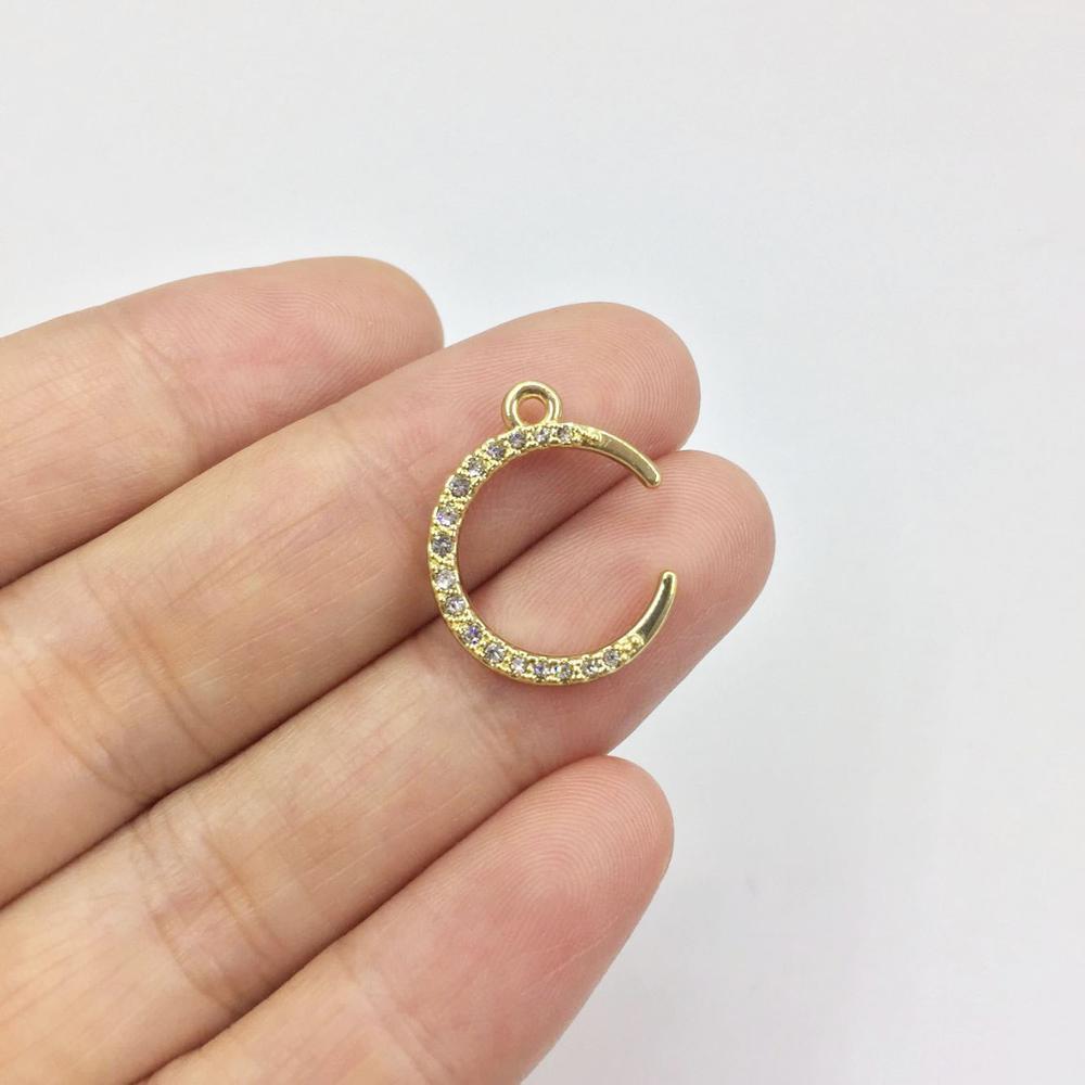 Eruifa 6 uds/18mm 3 uds Luna y 3 uds estrella chapado en oro de aleación de Zinc de encantos colgante de joyería de pendientes de pulsera de collar de 2 colores