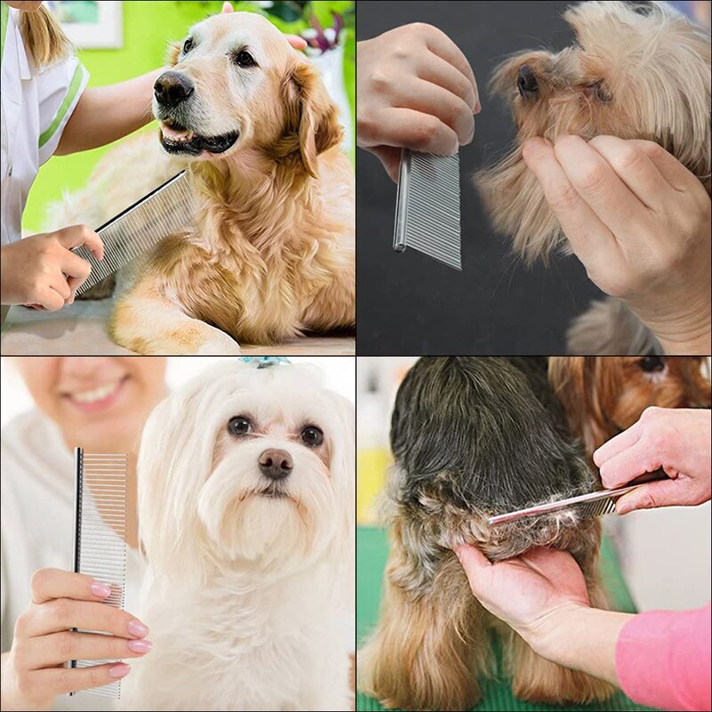 Stainless Steel Comb Pet Grooming Comb Shedding Comb Tool Poodle Finishing Butter Comb Cat Dog CareCY
