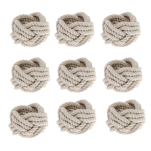 12Pc Valentijnsdag Natuurlijke Jute Servet Ring Touw Geweven Servet Gesp Linnen Houders Voor Thanksgiving Festival Partie Decoratie: 9pc