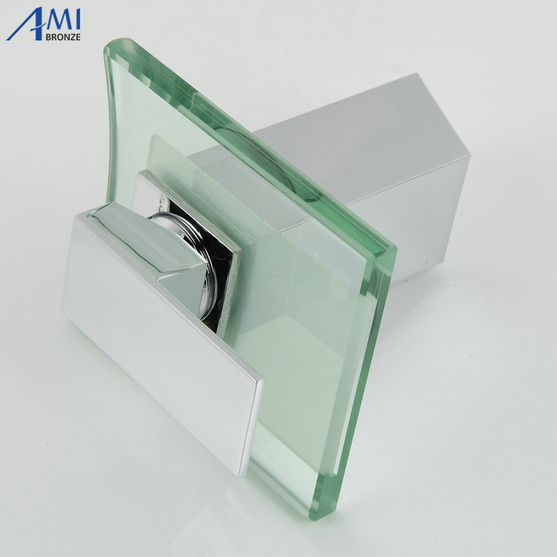 Badkamer kraan wasbak mengkraan verchroomd messing vierkante glas