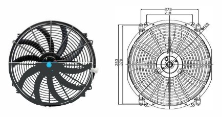 21 Inch Curved Leaf Blower 120W Electronic Fan 12V / 24V