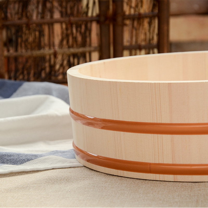 Seau en bois japonais de riz Sushi, seau de mélange de riz coréen, seau de récipient Simple pour la cuisine maison Restaurant