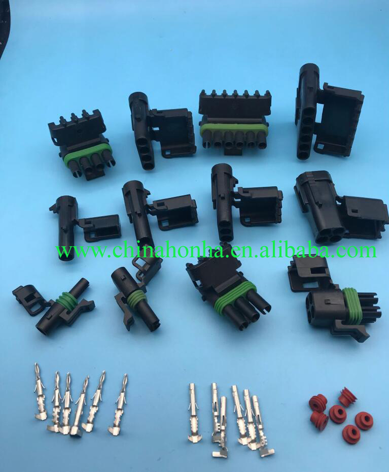 1 2 3 4 6 pin male and female weatherpack electrical Connector for Delphi 12015797 12010974 12010717 12015793 12010973
