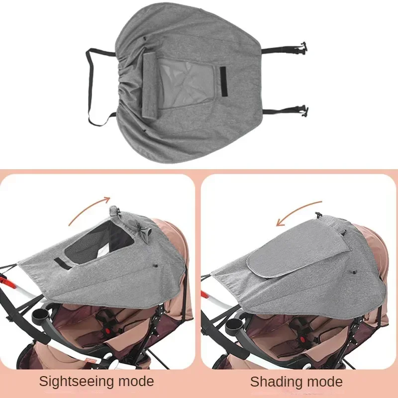 Bloques de sombra para cochecito de bebé, protección UV impermeable a prueba de viento, cubierta parasol, accesorios para actividades al aire libre, mosquitera para insectos