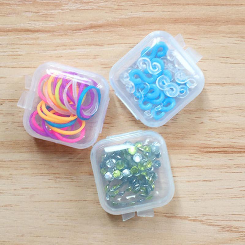 10 stk små æsker firkantet gennemsigtig plastæske smykkeopbevaringskuffert efterbehandling beholderemballage opbevaringsæske til øreringe