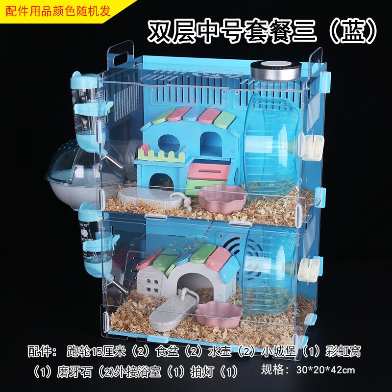 Gabbia del criceto Acrilico super villa Orso D'oro Trasparente Singolo e Doppio Strato Castello Prodotti Di base di Lusso