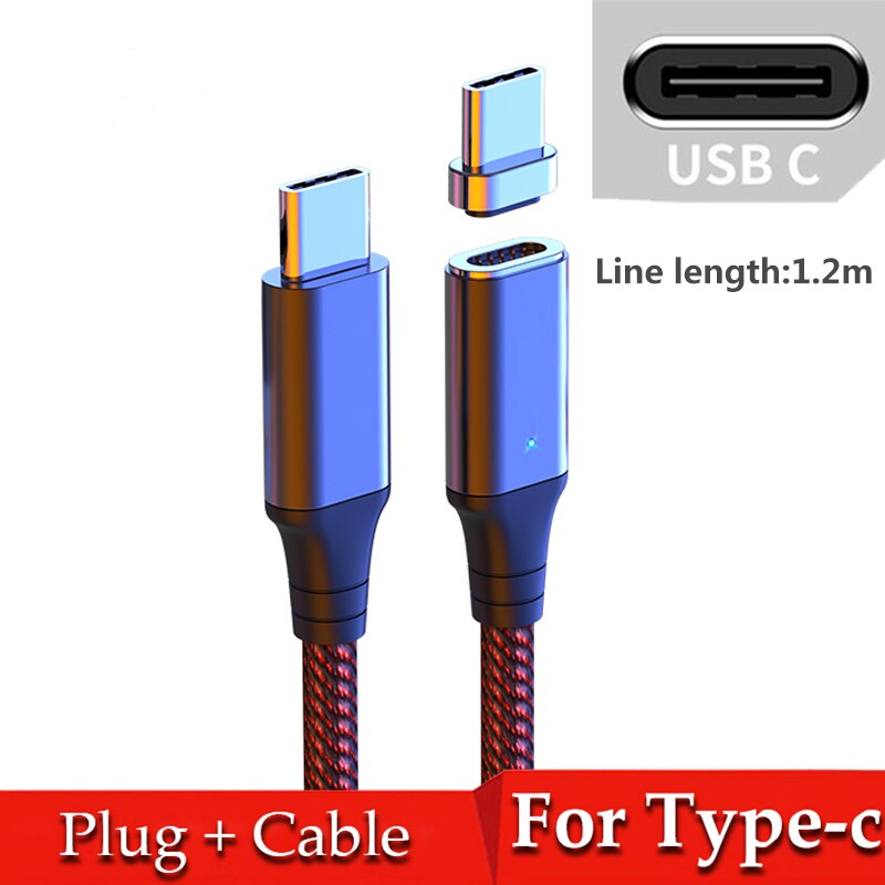 QC3.0 4.0 100W Pd Quick Kabel Magnetische Micro Usb Type-C Om Usb C Kabel Snel Opladen kabel Magneet Charger Voor Samsung: 1.2m Type c Cable