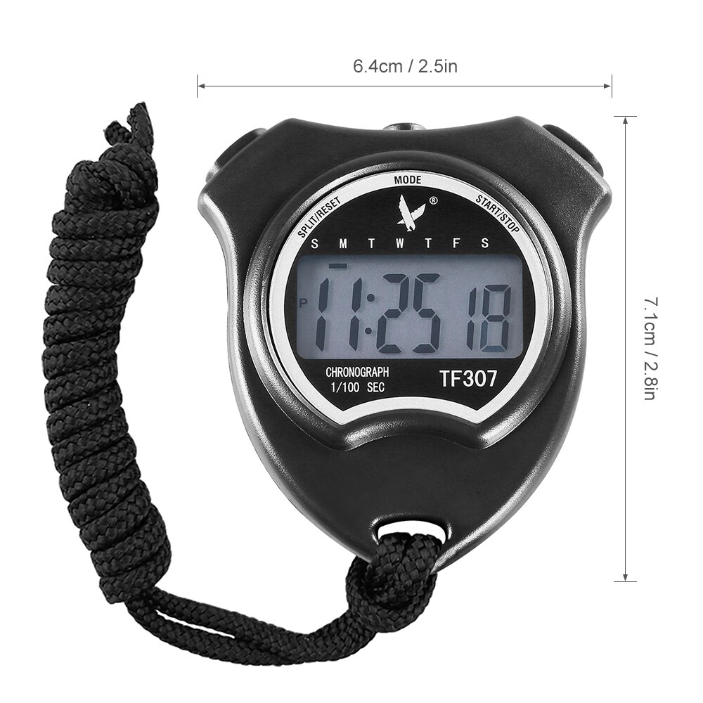 Enkele Rij 2 Herinneringen Stopwatch Met Tijd Datum Display Digitale Kalender Sport Timer Stopwatch Voor Running Basketbal Fiets
