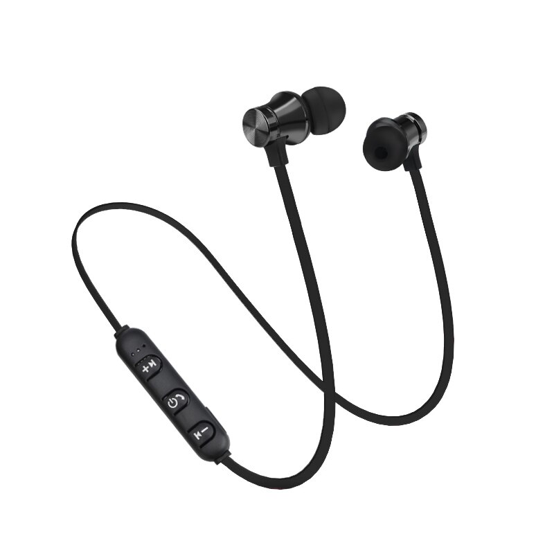 4 Kleuren S8 Magneet Draadloze Bluetooth Oortelefoon Wireless Sport Stereo Bass Oortelefoon Met Microfoon Headset Voor Xiaomi Huawei Samsung: black