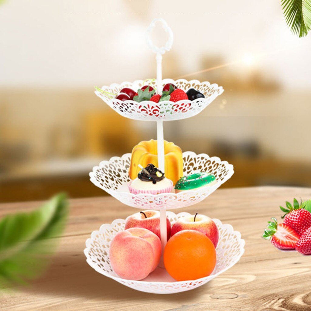 Cake Holder Cake Stand 3-Tier Cupcake Stand Cake Dessert Wedding Event Party Display Tower Plate Kitchen Baking Accessory