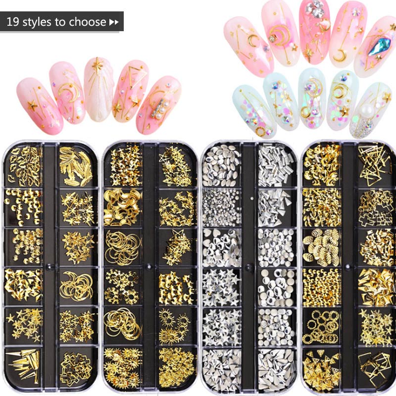 Neue Nagel Kunst Dekorationen 3D Kristall AB Strass Nagel Steine Charme Edelsteine Perle DIY Gold Silber Niet NäGel Schmuck Zubehör