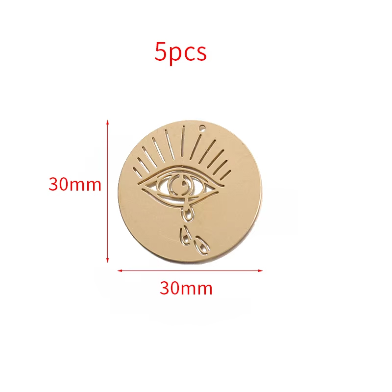 1 paquete de latón en bruto religioso Egipto Ojo del mal Celestial ojos que todos ven encanto colgante para joyería DIY haciendo Accesorios: Azul marino