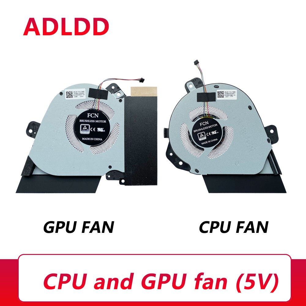 laptop cpu gpu cooling fan cooler for ASUS ROG ROG Zephyrus M15 GU502GV/GU/GW GU502LWS/LV/LW 13NR02X0T01011 13NR02X0T02011: CPU and GPU fan 5V
