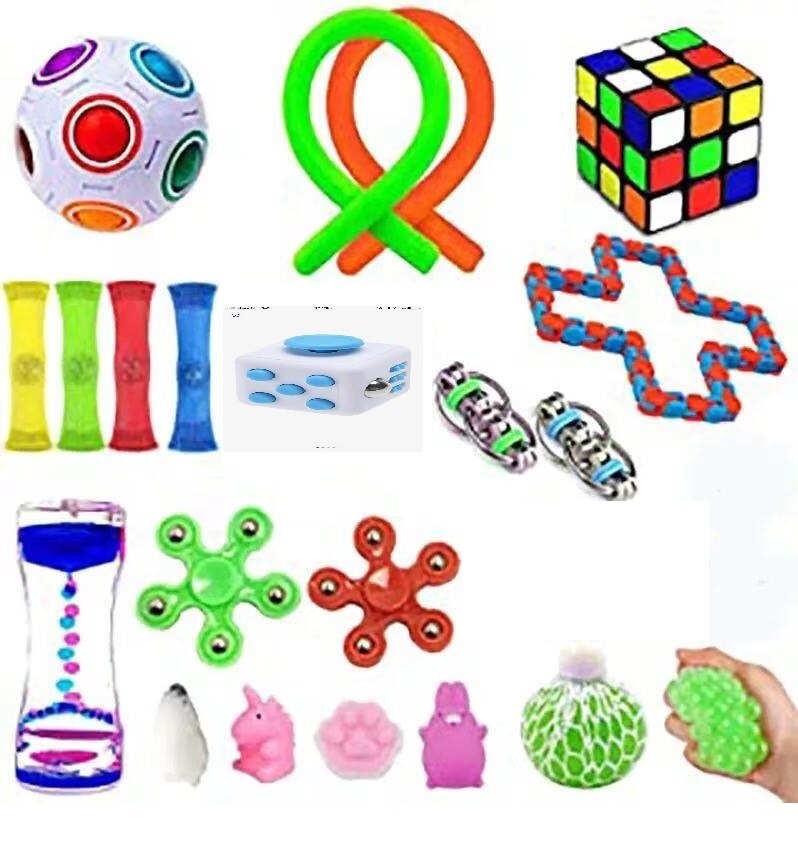 23PCS Pack Zappeln Sensorischen Spielzeug Set Stress Relief Spielzeug Autismus Angst Relief Stress Pop Blase Zappeln Spielzeug für Kinder erwachsene: 20PSC1