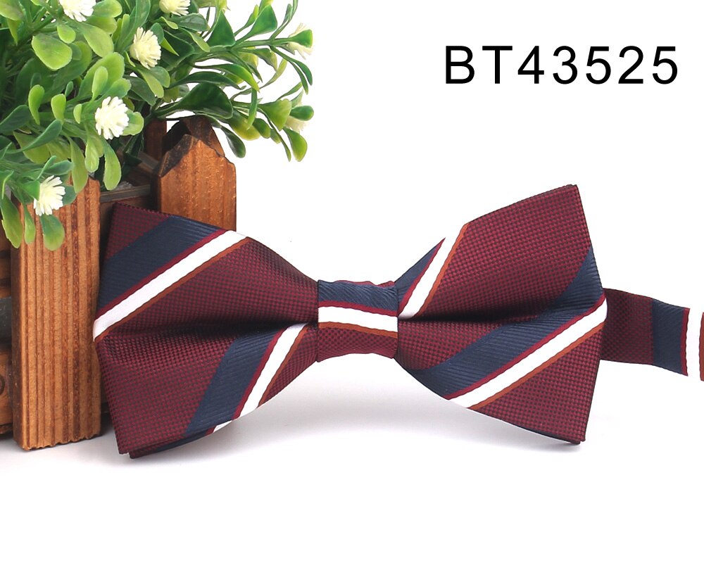 Claret Men Bow Tie Classic Jacquard Bowtie For Men Adult Striped Bow Ties For Business Wedding Butterfly Suits Cravats Bowties: Turquoise