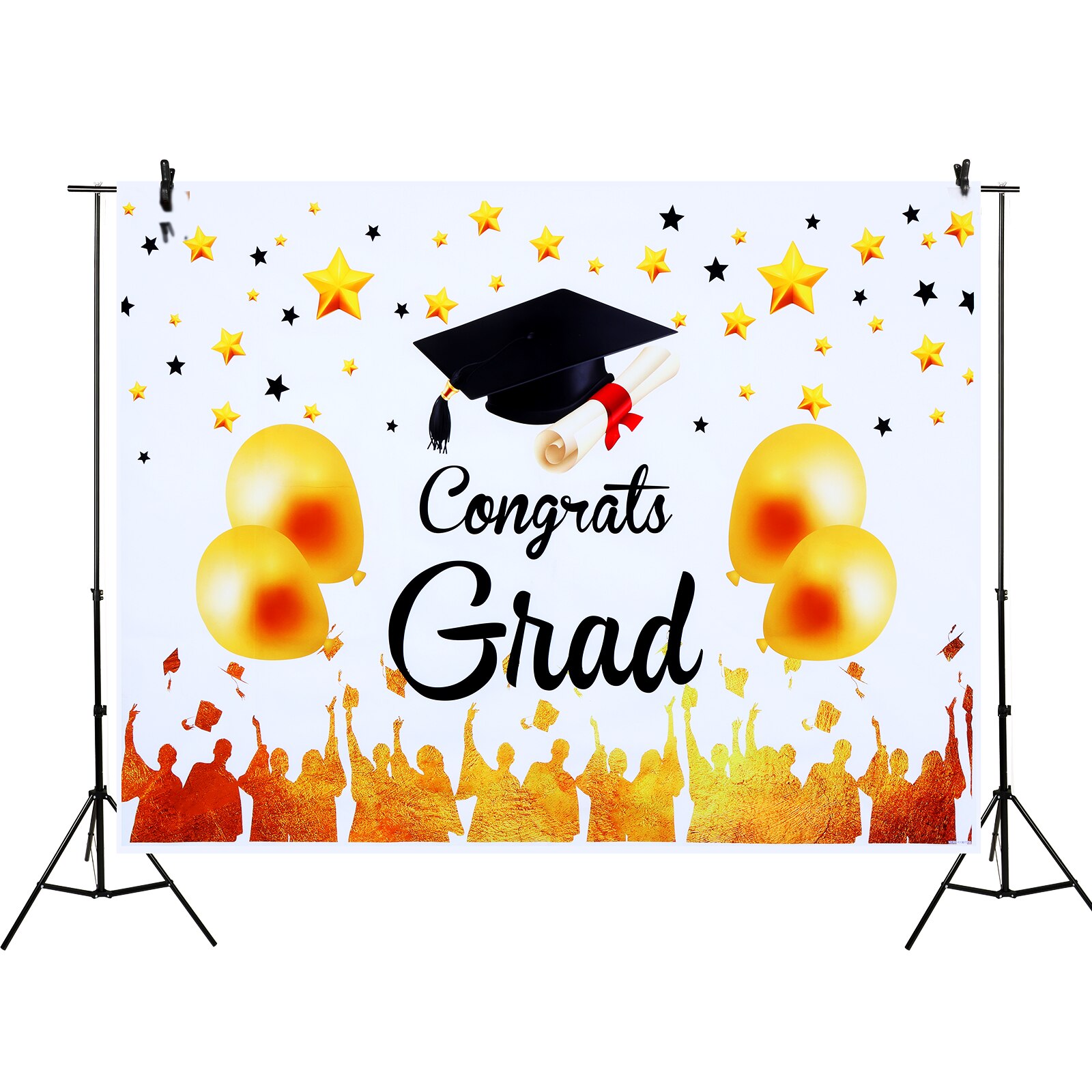 Xgood 5X4 Ft Congrats Grad Fotografie Achtergrond Goud Ballon Afstuderen B: A