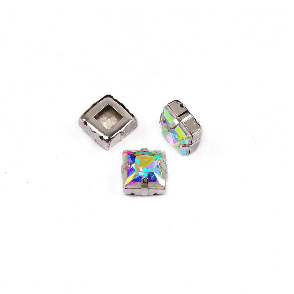 Yanruo 4447 Prinses Vierkante Kristal Ab Strass Naaien Stenen Crystal Pointback Rhinestones Voor Jurk Ornamenten Diamant