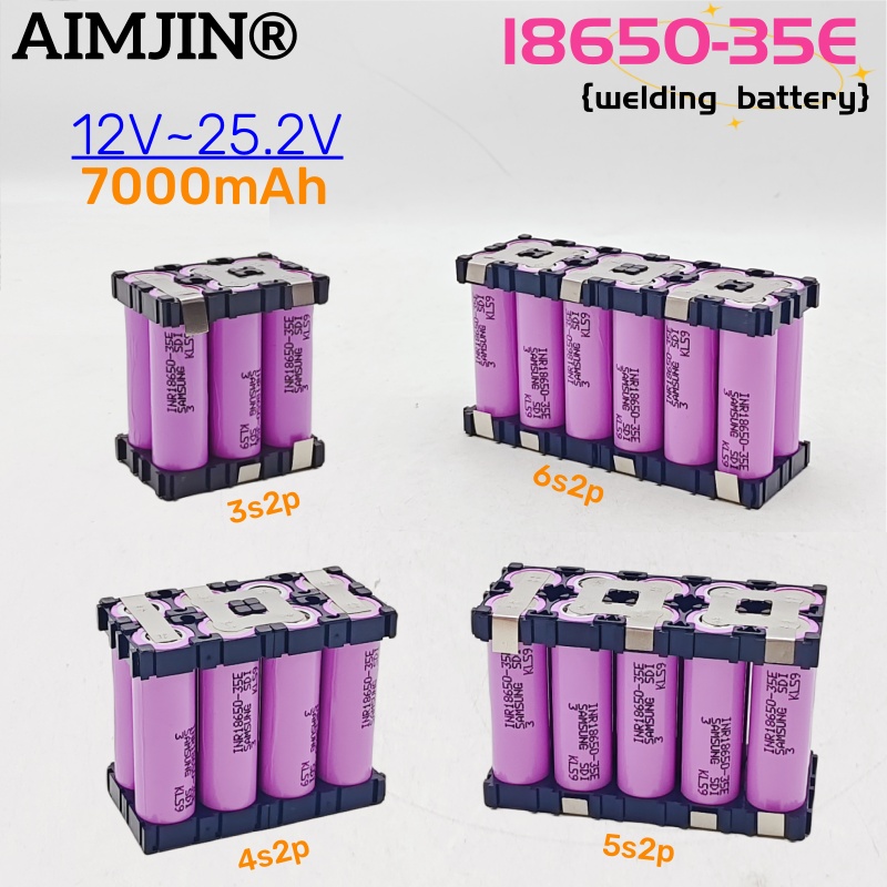 3S2P 4S2P 5S2P 6S2P 18650 35E 7000mAh 7.4V 12.6V 14.8V 18V 25.2V do akumulatorów wkrętakowych Weld 18650 Battery Pack