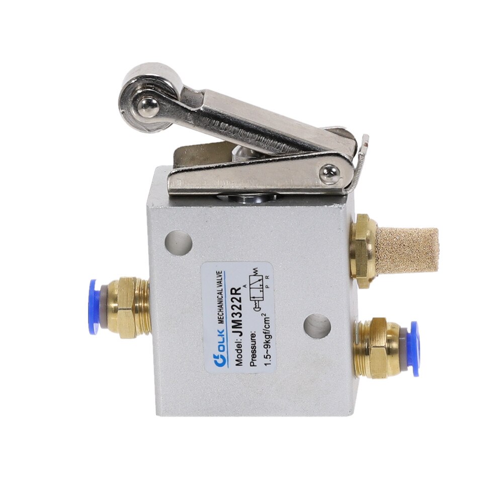 1PCS Pneumatic valve switch JM322R 2 Position 3 Way Female Thread 1/4" 12mm Roller Lever Air Mechanical Valve