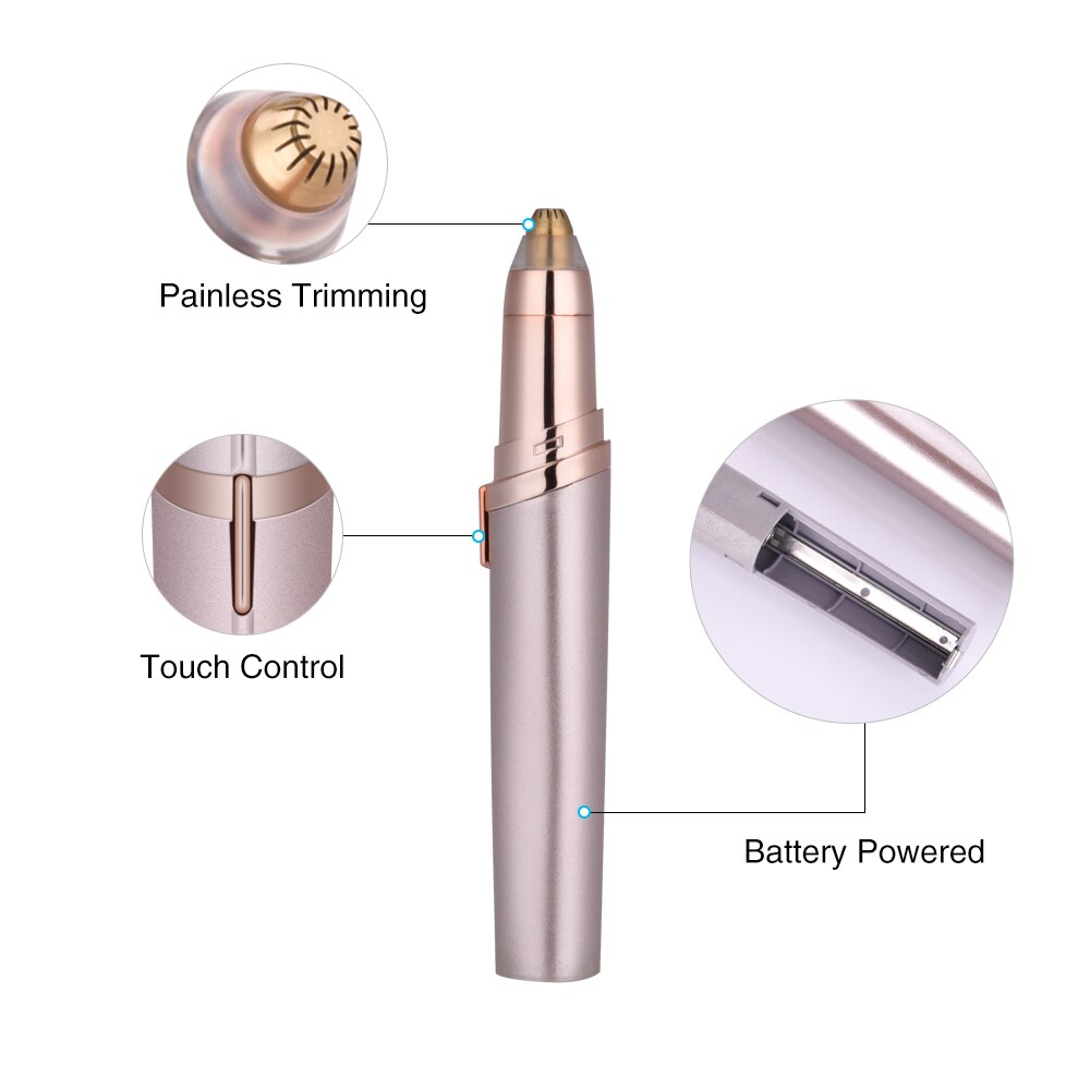 Elektrische Wenkbrauw Trimmer Facial Ontharing Epilator Mini Pijnloos Wenkbrauw Scheerapparaat Scheermes Draagbare Eye Brow Scheren Pen Voor Vrouwen