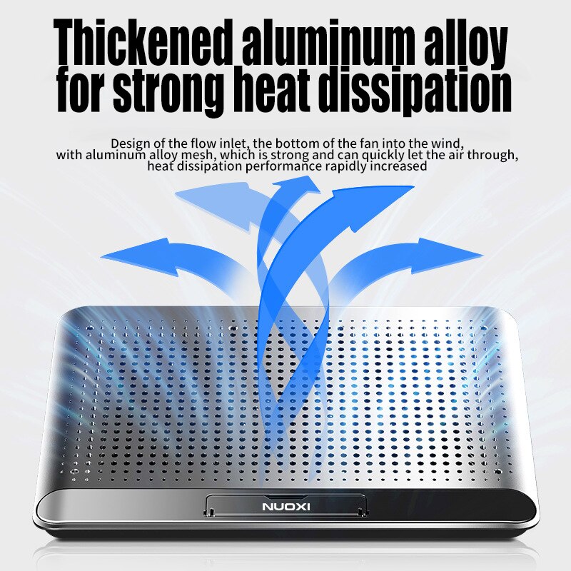 Sammenleggbart laptopstativ aluminiumslegering økt høyde anti-skli plassbesparende sklisikker med laptop kjølepute vifte 17 tommer 2 usb