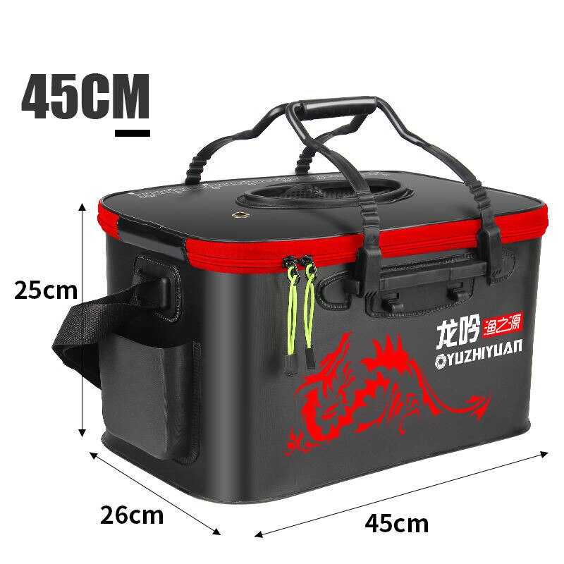 Portable Fishing Bag Foldable Fishing Bucket Live Fish Box Camping Water Container Pan Basin Fishing Gear Tackle Storage Bag: 45  cm