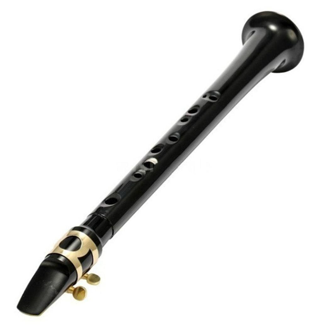 Mini Pocket Sax Plastic 8 Holes Portable Saxophone Musical 130g C Instrument Velvet Bag Black/White