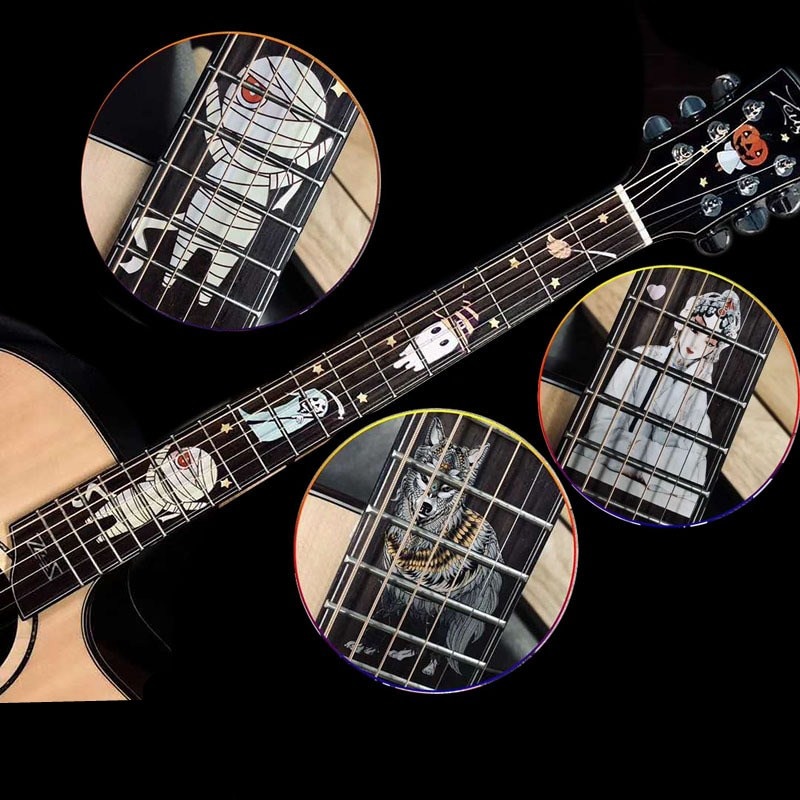 Guitar Fingerboard Fretboard Inlay Thin Stickers PVC Decals Decoration For Electric Acoustic Bass Guitarra Accessories