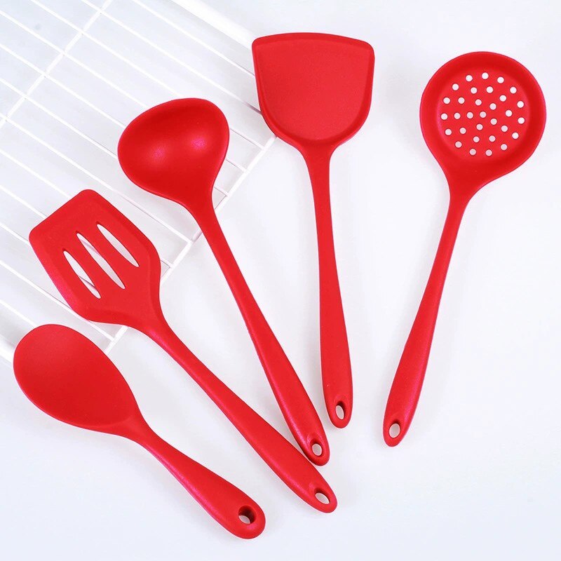Rice Cooker Silicone Spoon for Cooking Spatula Kitchen Ladle Heat Resistant Tableware With Hollow Out Long Handle Spoon Bar