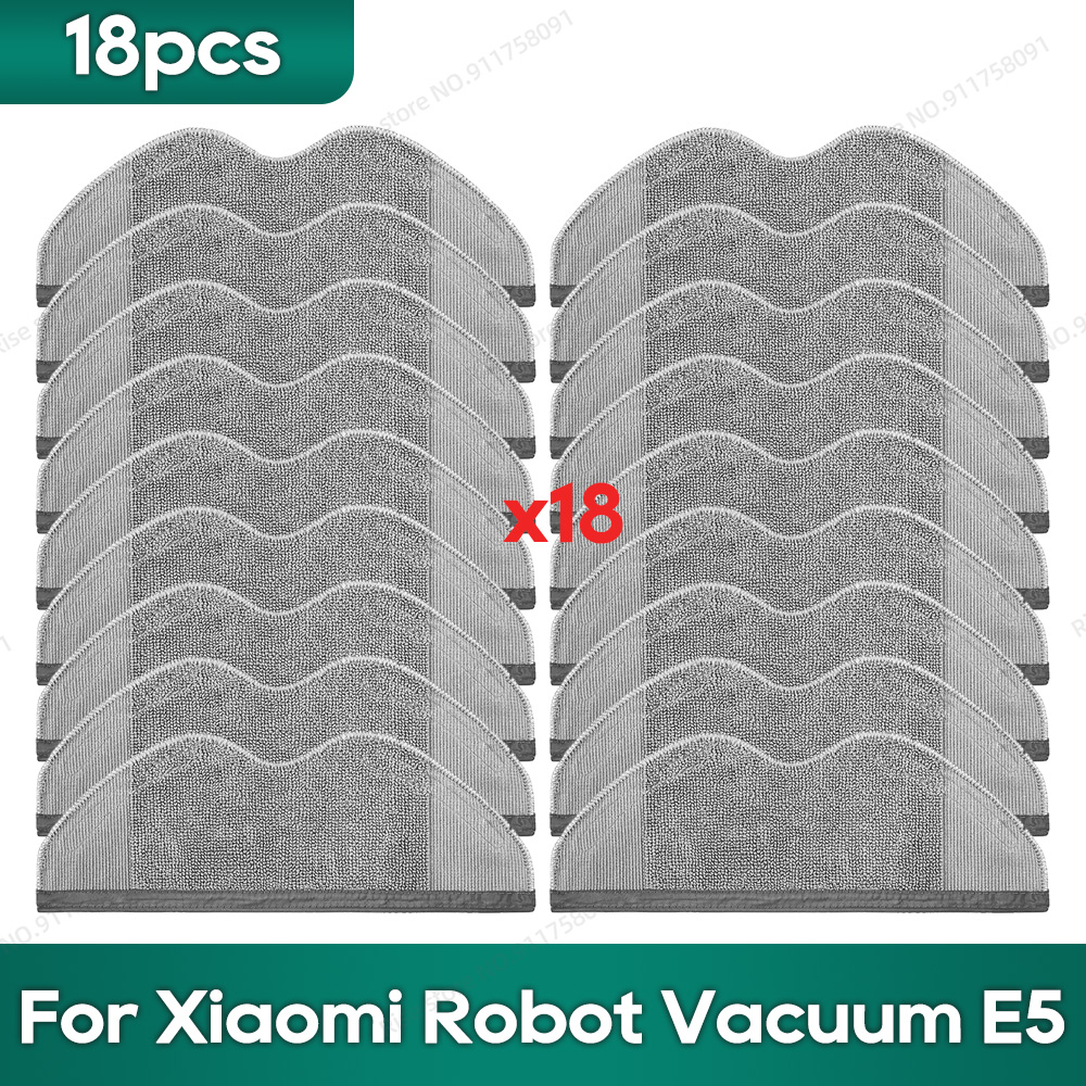 Compatível com os acessórios de reposição do Xiaomi Robot Vacuum E5, Filtro de Mop, Escova Lateral, Pano de Limpeza.: Transparente