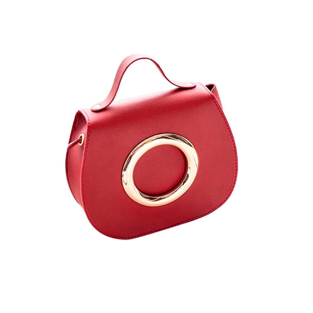 Simple Flap Shoulder PU Leather Bags Women Girls Pure Color Mini Messenger Chest Bag Cross body Handbags Bolsa Feminina #YJ: Red