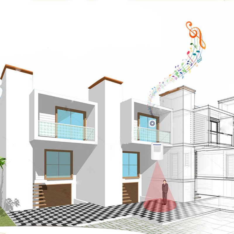 Jabs Deurbel, Draadloze Business Deur Motion Sensor Detector Smart Bezoeker Deurbel Home Security Oprit Alarm