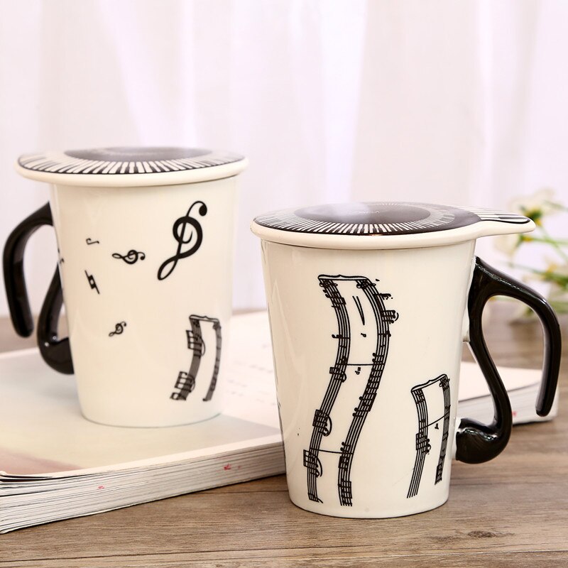 200-300Ml Keramische Muziek Mok Mark Koffie Mok Cup Toetsenbord Note Mark Koffie Cup Paar Cup Set met Cover Mark Cup