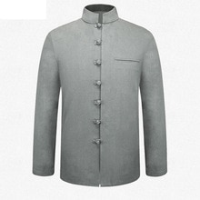 Gråt mærke traditionelle kinesiske mænd & #39 ;s bomuld linned coil knap jakker frakker ml xl xxl 3xl mtj 2015024
