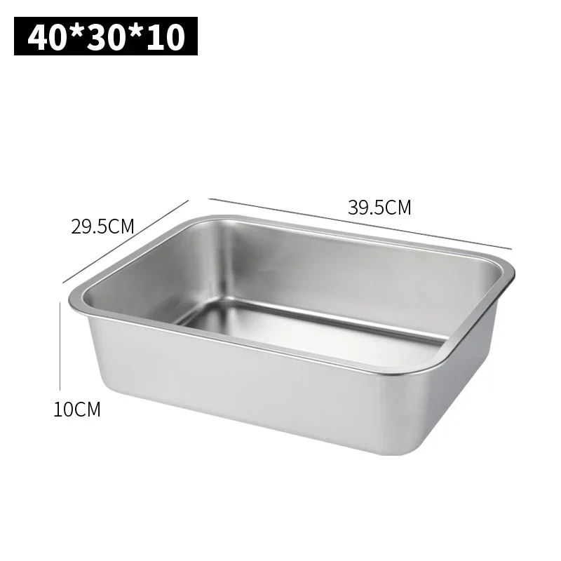 Tykkere rustfri serveringsbakke med låg, rektangel, metalopbevaringsplader, fad, kagebuffet, køkkenbeholder: Lyserød