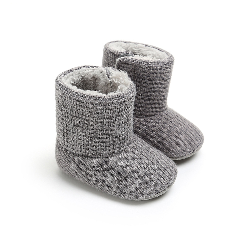 Inverno botas de neve de malha bebê menino menina sola macia sólido primeiro walker pelúcia forrado sapatos de lã 0-18m
