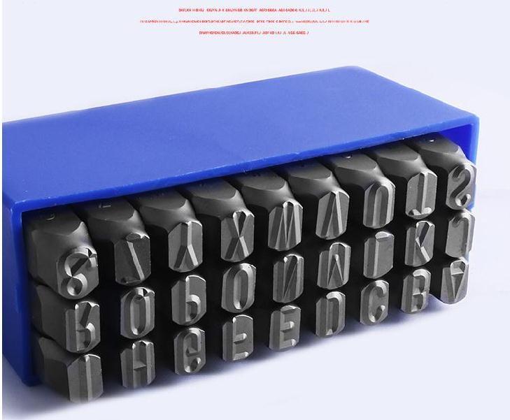 Juego de sellos para números de cuero y Metal, herramientas para estampar letras, alfabeto, bricolaje, herramienta de cuero, artesanía, 36 unids/set, 3/4/5/6mm