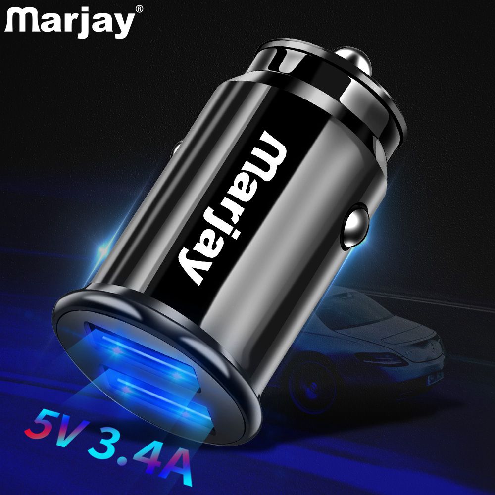 Marjay 3.4A LED Dual USB Car Charger Adapter Snelle Auto-oplader Auto Telefoon Oplader Voor Xiaomi mi9 Samsung S9 iPhone x 7 Tablet GPS