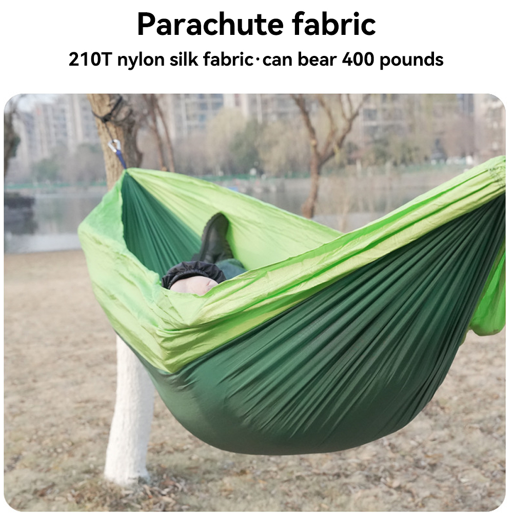 Neue Camping Hängematte Einzelne Person Tragbare draussen Mit Nylon Farbe Passenden Hängematte Hohe Festigkeit Fallschirm Stoff Hängen Bett