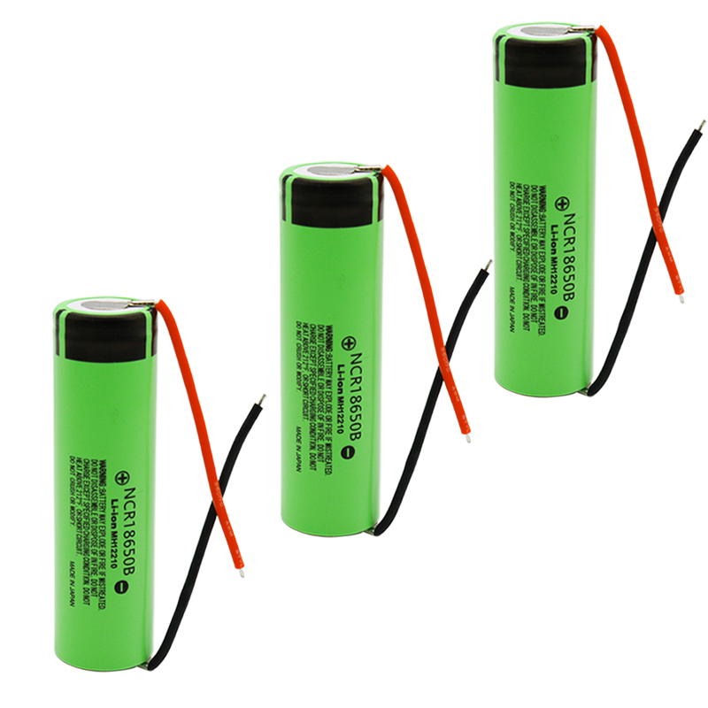Originele 18650 Batterij 3.7V 3400Mah NCR18650B Lithium Oplaadbare Batterijen 18650 Cellen + Panasonic 18650 Diy Draad