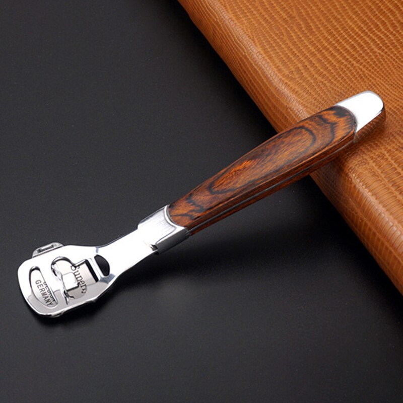 Stainless Steel Wooden Handle Foot File Portable Pedicure Tool Set Callus Dead Skin Scraper