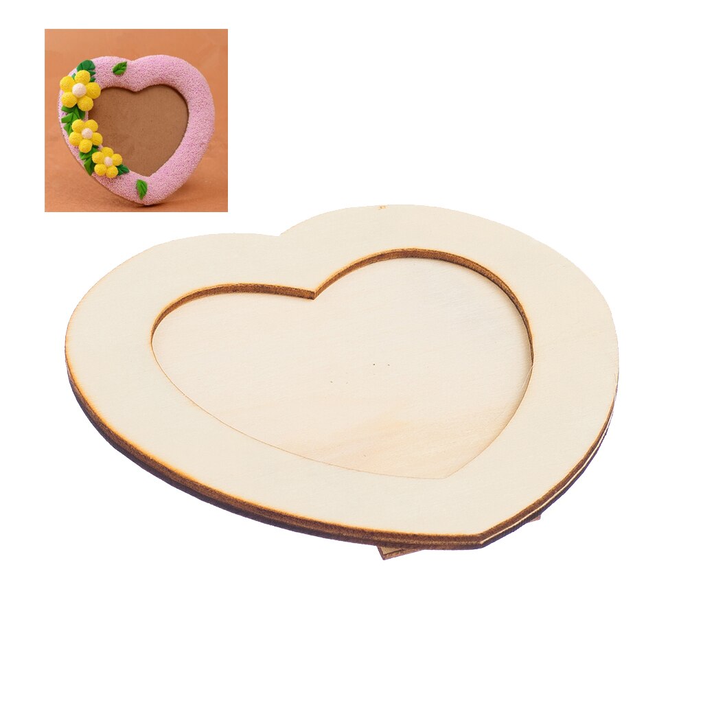 MagiDeal-marco de fotos de corazón de amor de madera, marco de fotos artesanal, Base de arte, de cumpleaños para niños y bodas